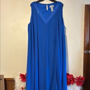Elegant Blue Sleeveless Dress